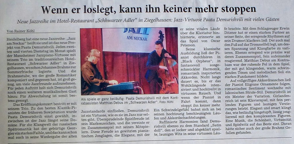 Jazz am Neckar / Rhein Neckar Zeitung